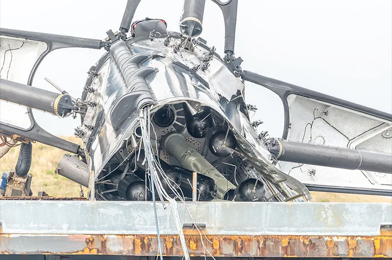 The post-flight collapse largely damaged the historic SpaceX booster.